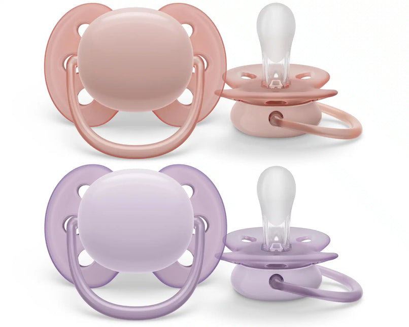 Philips Avent Ciuccio +0 mesi Morbido Grigio/Rosa