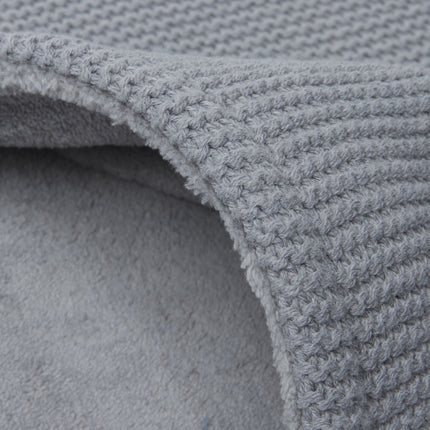 Coperta per culla Jollein Basic Knit Stone Grey/Fleece 75x100cm