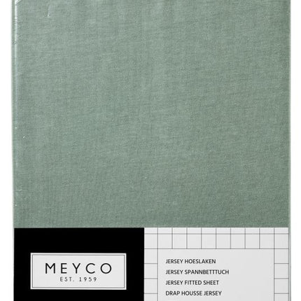 Meyco Lenzuolo a pieghe Jersey Verde Pietra 40x80/90 cm