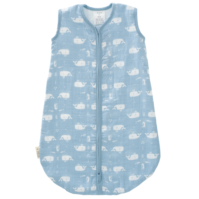 Fresk Sacco a pelo Baby Muslin Balena Blu Nebbia 2 strati