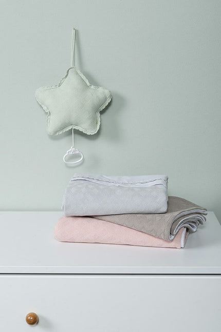 Coperta da letto solo per bambini in ciniglia Reef grigio polvere