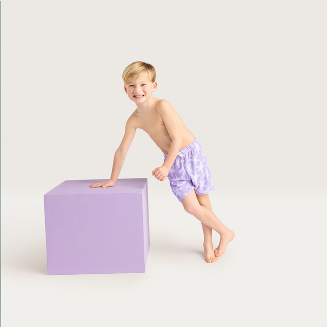 Swim Essentials Pantaloni da bagno bambino Lilac Sea Stars Shorts