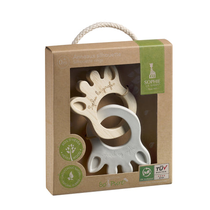 Anello di dentizione Sophie the Giraffe So'Pure in gomma/legno