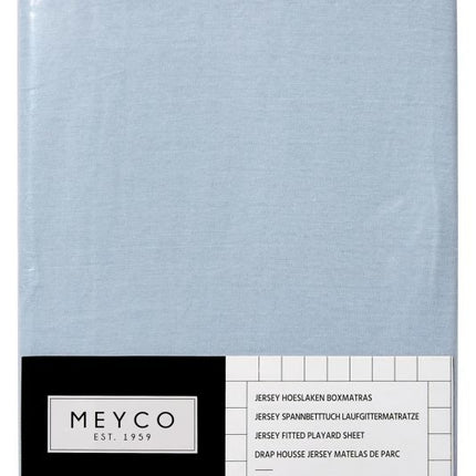 Meyco Lenzuolo Fitted Jersy Box Materasso Azzurro 75x95cm