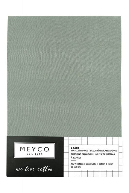 Meyco Coprifasciatoio Basic Jersey Verde Pietra 2 pezzi