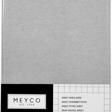 Meyco Lenzuolo a pieghe Jersey Grigio Chiaro 70x140/150 cm