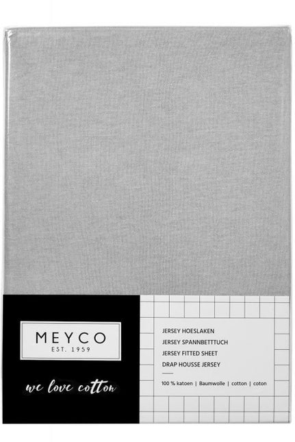 Meyco Lenzuolo a pieghe Jersey Grigio Chiaro 70x140/150 cm