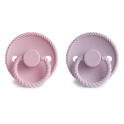 Ciuccio Frigg Taglia 2 Corda per bambini Rosa/Soft Lilac Silicone 2-Pack