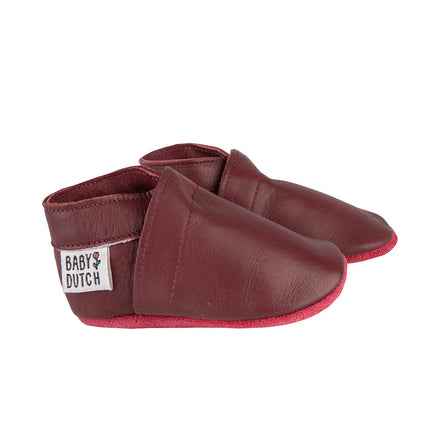 Baby Dutch Shoes Plain Bordeaux Red