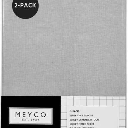 Meyco Lenzuolo a pieghe Jersey Grigio Chiaro 40x80/90 cm 2 pezzi