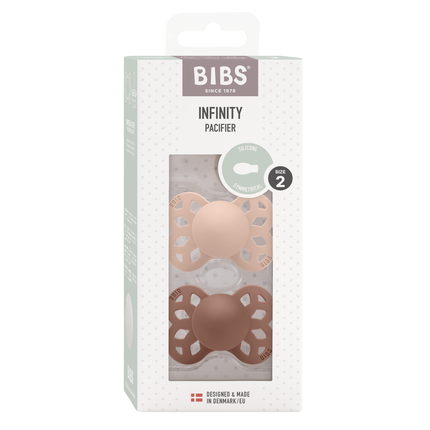 Ciuccio BIBS Misura 2 in silicone simmetrico Blush/Woodchuck 2 pezzi