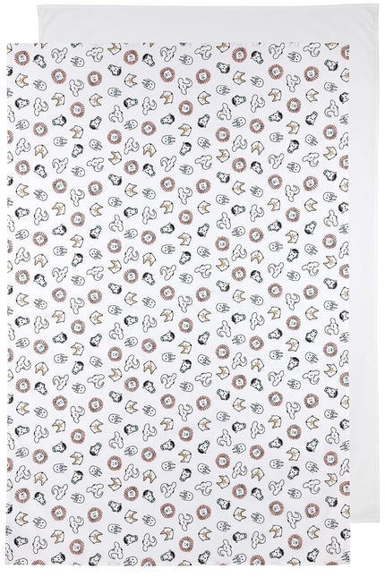 Meyco Lenzuolo Culla Animali/Uni 2-Pack Bianco 75X100cm