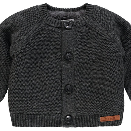 Noppies Baby Cardigan lavorato a maglia Dani Teddy Fodera Grigio Scuro Melange