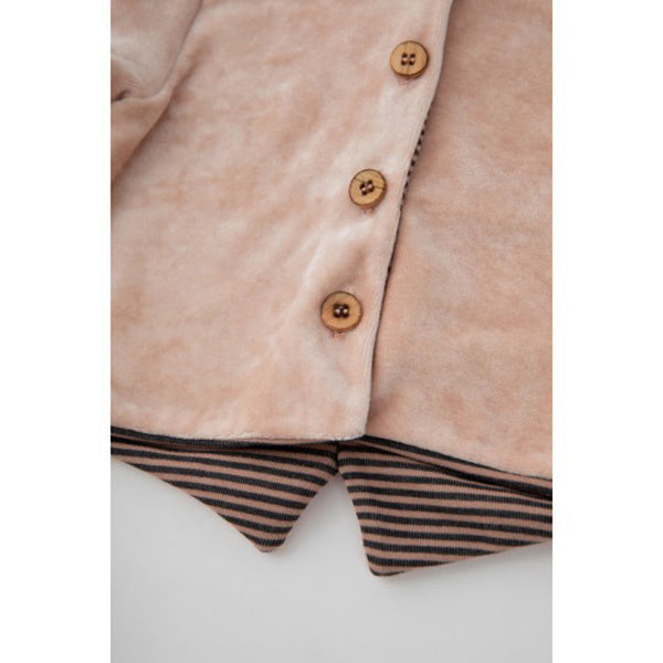 Bamboom Baby Cardigan con cappuccio in velluto rosa