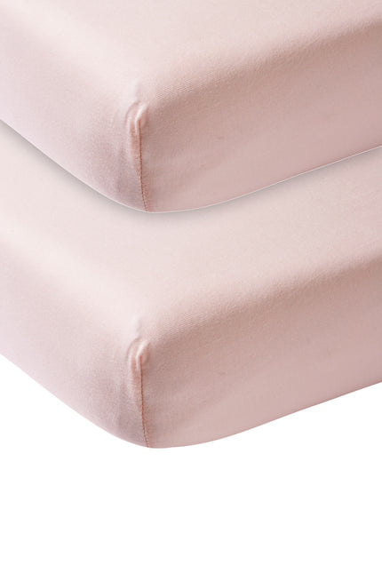 Meyco Lenzuolo a pieghe Jersey Rosa Chiaro 60x120cm 2 pezzi