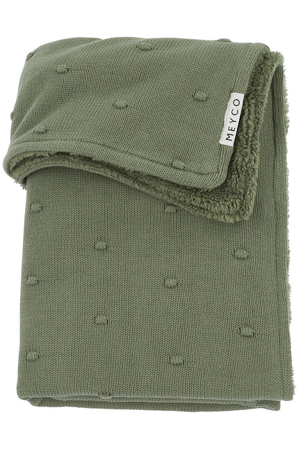 Meyco Coperta per letto Teddy Mini Knots Verde Foresta