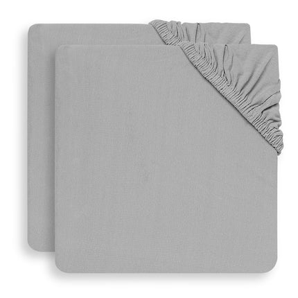 Jollein - Lenzuolo a pieghe Jersey Soft Grey 40x90cm 2 pezzi