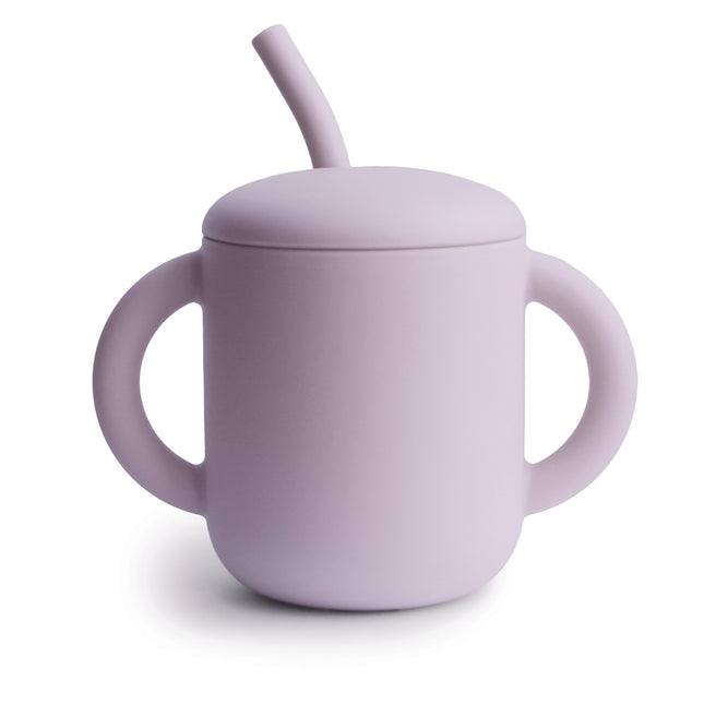 Mushie Tazza con cannuccia Soft Lilac