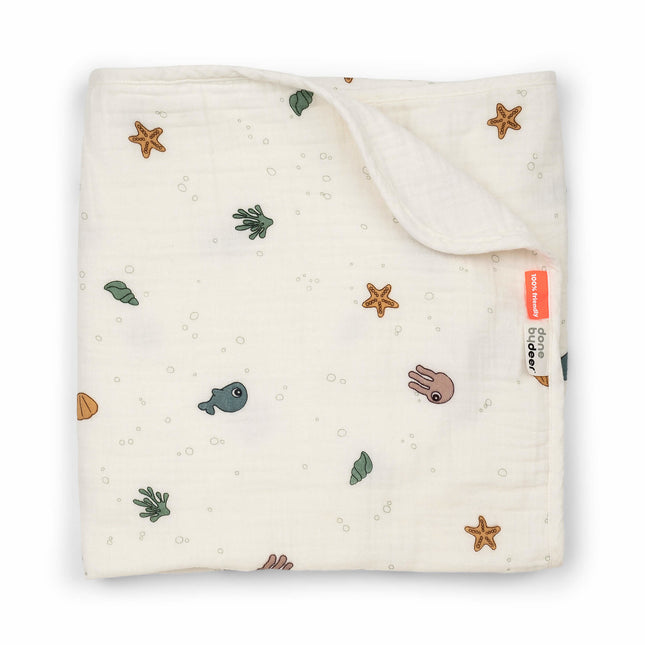 Coperta da avvolgere Done by Deer Baby Sea Friends Beige 100cm