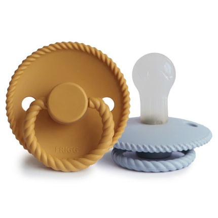 Tettarella Frigg Taglia 1 Corda Miele Oro/Blu polvere Silicone 2-Pack