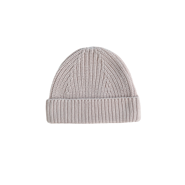 Cappello Mushie Baby a maglia grossa Beige