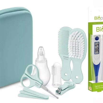 Philips Avent Baby Grooming Kit alla menta con termometro Biopax