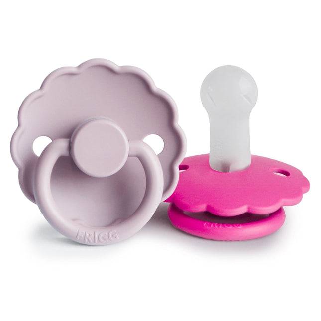 Ciuccio Frigg Taglia 2 Daisy Morbido in Silicone Lilla/Fucsia Confezione da 2 pezzi