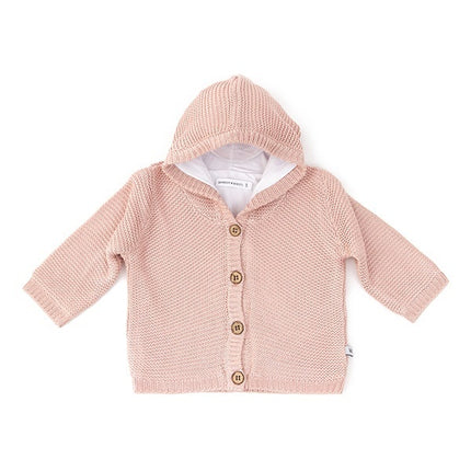 Bamboom Baby Cardigan lavorato a maglia con cappuccio rosa