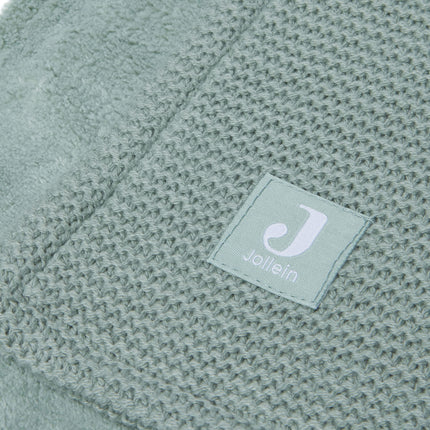 Coperta per culla Jollein Basic Knit Verde Foresta/Pile 75x100cm