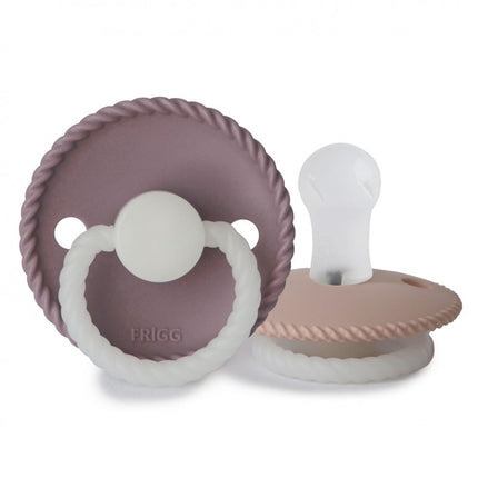 Tettarella Frigg Taglia 2 Corda Notte Tw.Silicone malva/bianco confezione da 2 pezzi