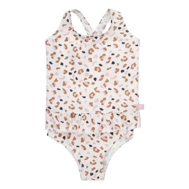 Swim Essentials Costume da bagno bambino Panther Print Off White Kahki