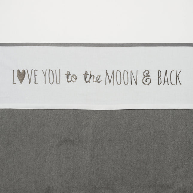 Lenzuolo per rete Meyco Love You To The Moon & Back Grigio