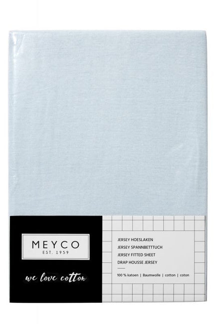 Meyco Lenzuolo a pieghe Jersey Azzurro 40x80/90 cm