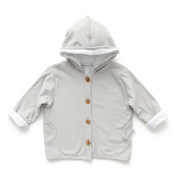 Bamboom Baby Cardigan con cappuccio grigio/avorio