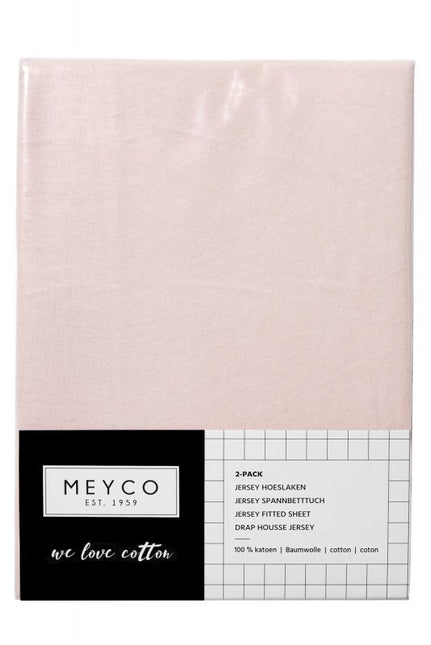 Meyco Lenzuolo a Coperta Jerseyich Rosa 40x80/90 cm 2 pezzi