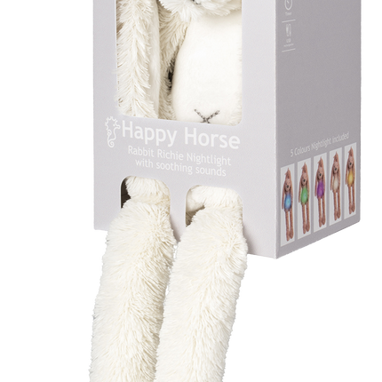 Happy Horse Cuddle Ivory Rabbit Richie con luce notturna e suono 34 cm