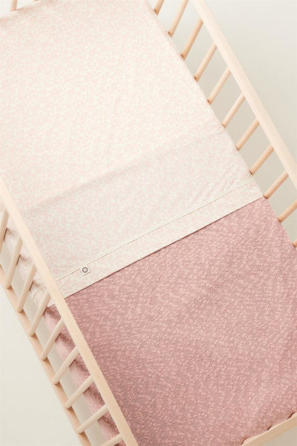 Noppies Coperta per culla reversibile in maglia melange Misty Rose 100x140cm