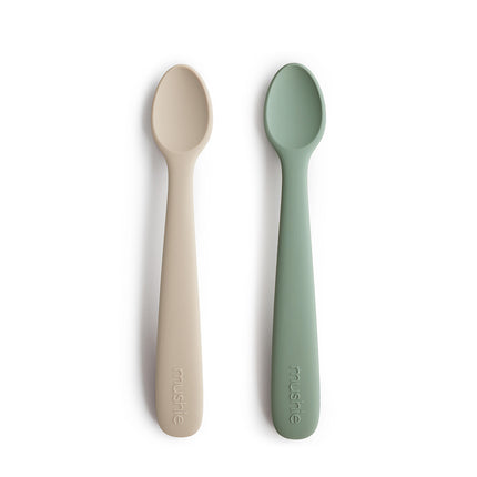 Mushie Baby Spoon Set Blu/Shifting Sand 2pcs