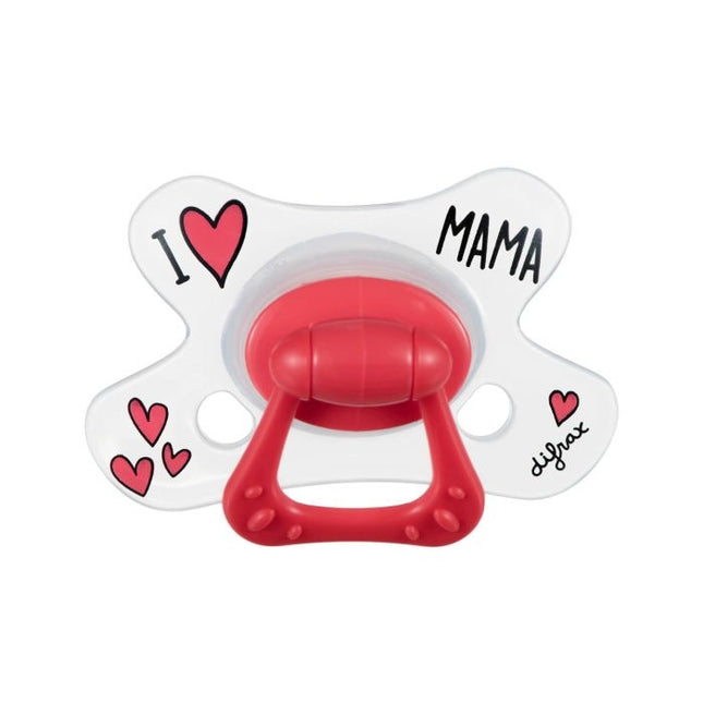 Succhietto Difrax 6+ Naturale I Love Mama/Daddy