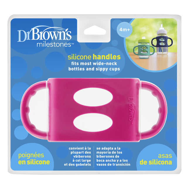 Il dott. Brown's Silicone maniglie bottiglia a collo largo rosa