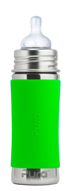 Biberon Pura in acciaio inox 325 ml Set verde 4 pezzi