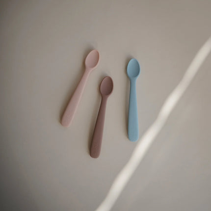 Mushie Baby Spoon Set Blush/Shifting Sand 2 pezzi