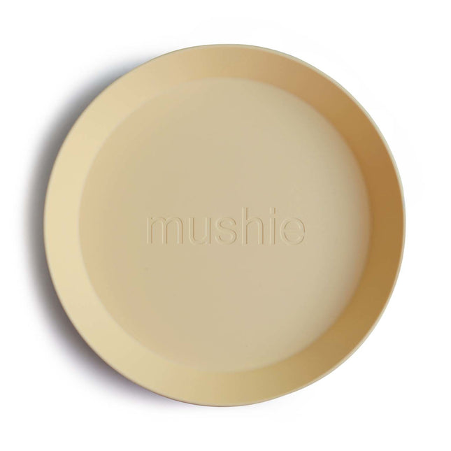 Mushie Baby Plate Round Pale Daffodil 2pcs