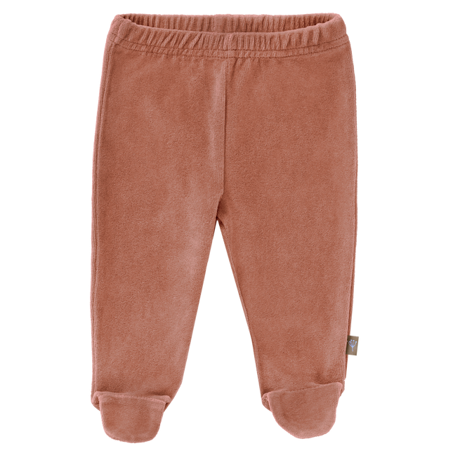 Fresk Baby Pantaloni Velour Con Piede Rosa Cenere