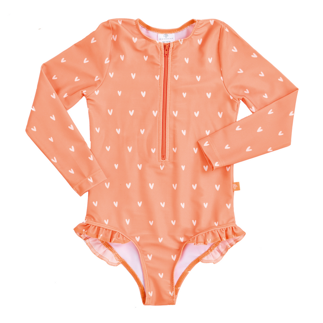 Swim Essentials Costume da bagno Uv Cuori Arancione