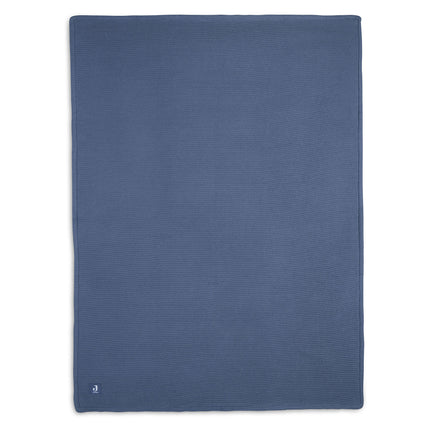 Coperta per culla Jollein Basic Knit Jeans Blu/Pile 75x100cm