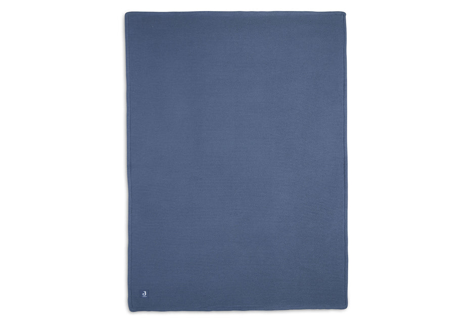 Coperta per culla Jollein Basic Knit Jeans Blu/Pile 75x100cm