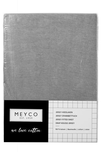 Meyco Lenzuolo a pieghe Jersey Grigio 60x120cm