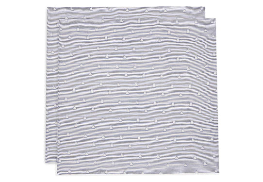 Jollein Panno Idrofilo Miffy Stripe Navy 115cm 2 pezzi