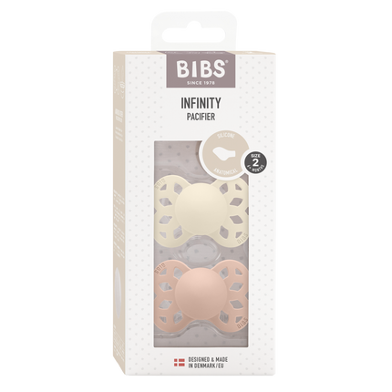 Ciuccio BIBS Misura 2 in Silicone Anatomico Avorio/Blush 2 pezzi